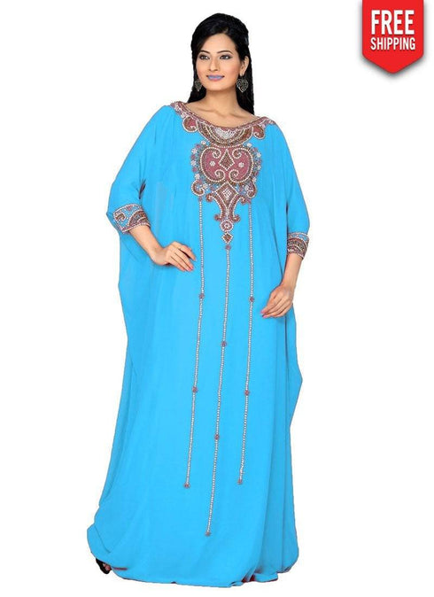 Decorative Embroidered Designer Kaftan Dress